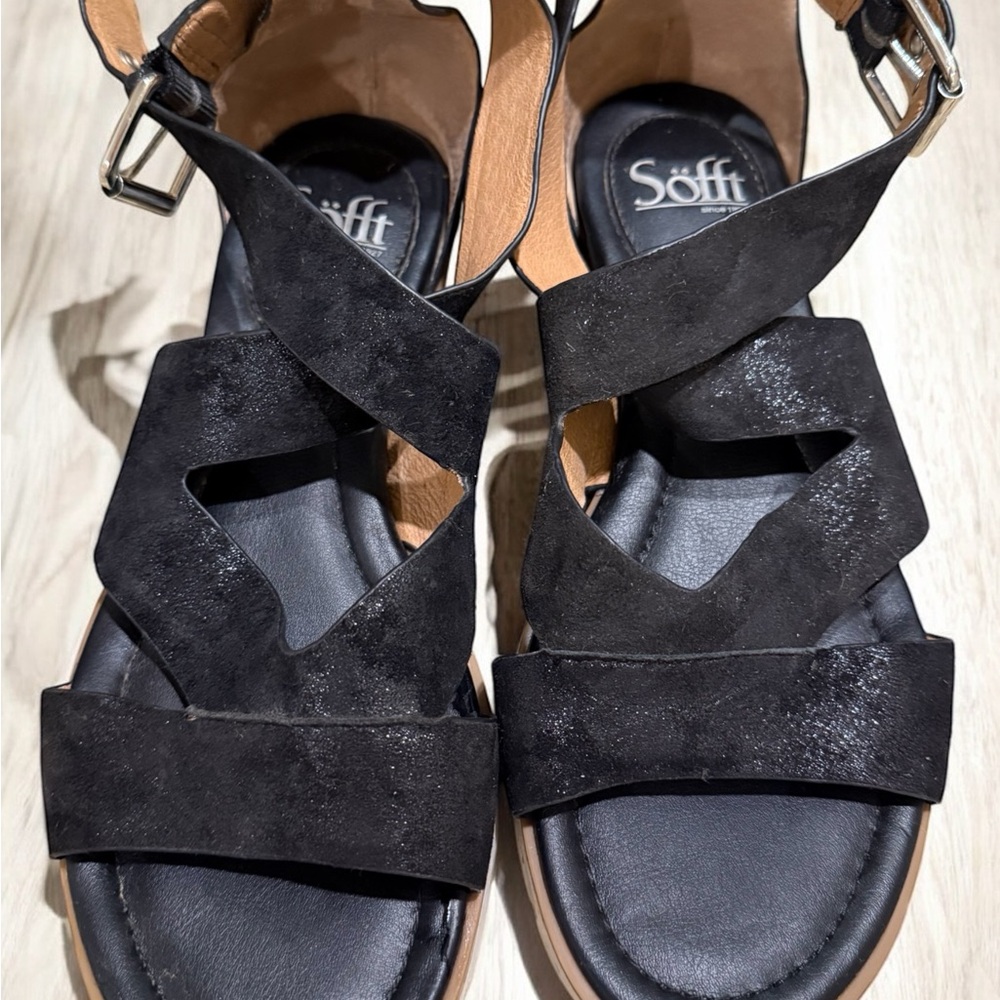Sofft Black leather Mirabelle Sandal